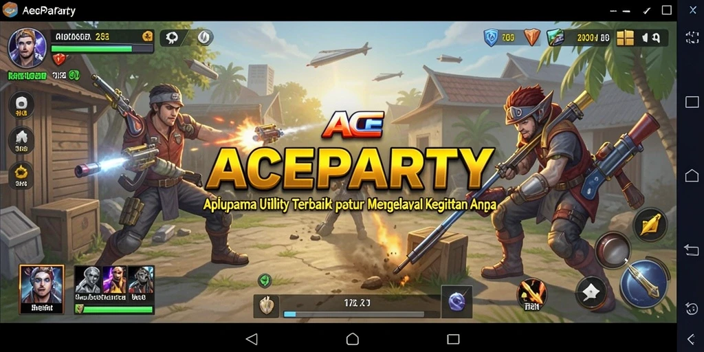 Screenshot utama ACEPARTY menampilkan antarmuka aplikasi Utility yang user-friendly.