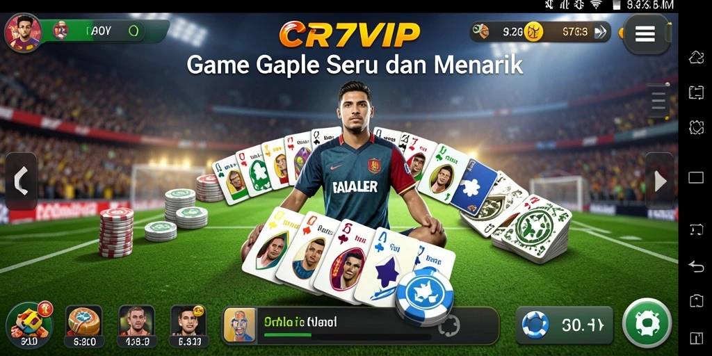 Screenshot gameplay CR7VIP yang menunjukkan serunya permainan Gaple.