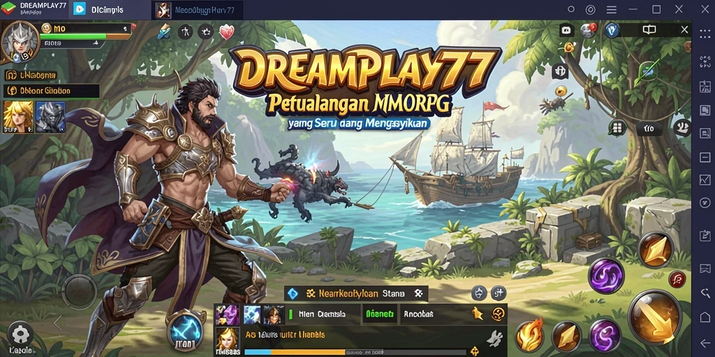 Tampilan gameplay <strong>DREAMPLAY77</strong> yang penuh aksi dan strategi.