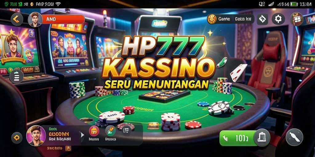 Screenshot permainan HP777 dengan tampilan Kasino yang menarik.