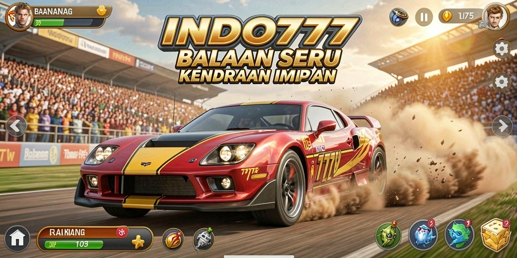 Tampilan gameplay balapan yang mendebarkan dan cepat.