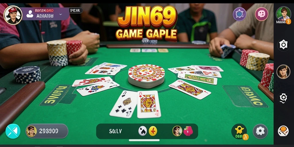 Tampilan gameplay JIN69 yang menarik dan interaktif dalam permainan Gaple.