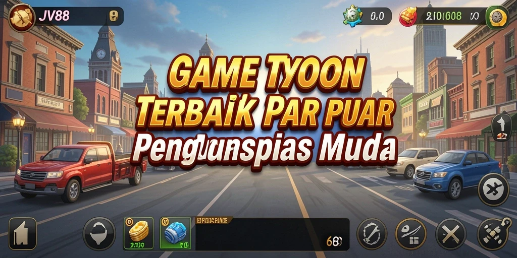 Tampilan screenshot JV88 menampilkan aksi seru dalam simulasi bisnis Tycoon.