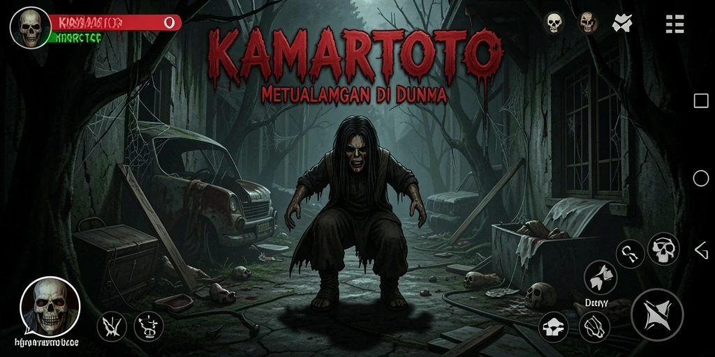 Screenshot gameplay KAMARTOTO yang menampilkan suasana Horror yang menyengat.