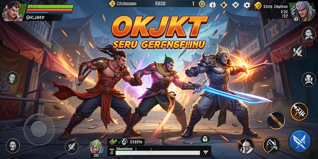Tampilan pertarungan seru di OKJKT dengan karakter yang penuh aksi.