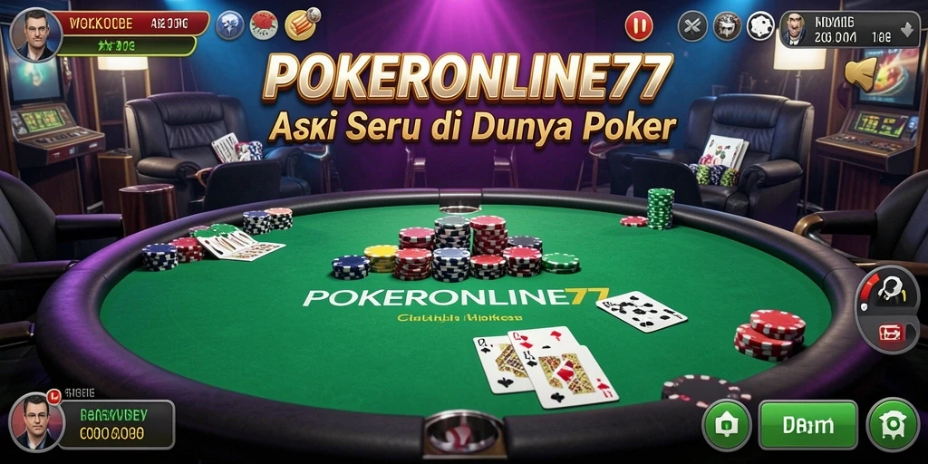 Tangkapan layar gameplay menunjukkan aksi seru di meja poker.