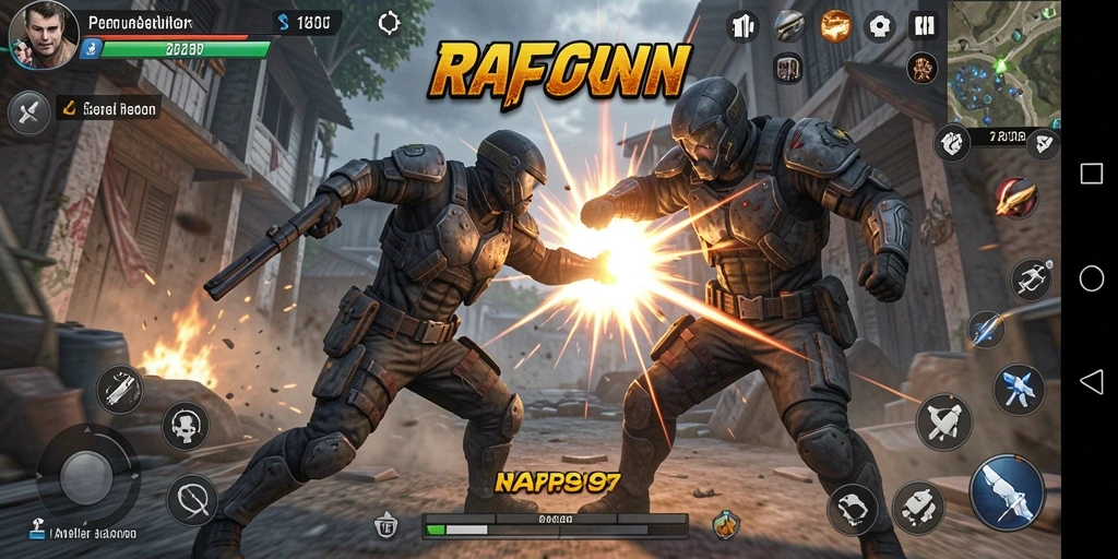 Screenshot gameplay RAP89 menampilkan aksi pertempuran yang seru dan mendebarkan.