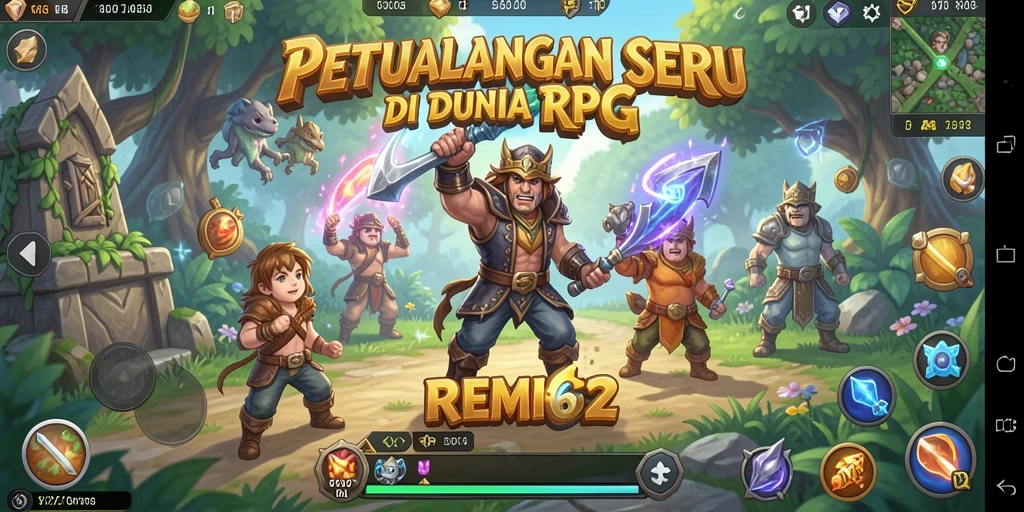 Tampilan gameplay epik di dunia RPG yang luas.