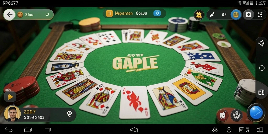 Tampilan gameplay seru di RP6677 permainan Gaple.