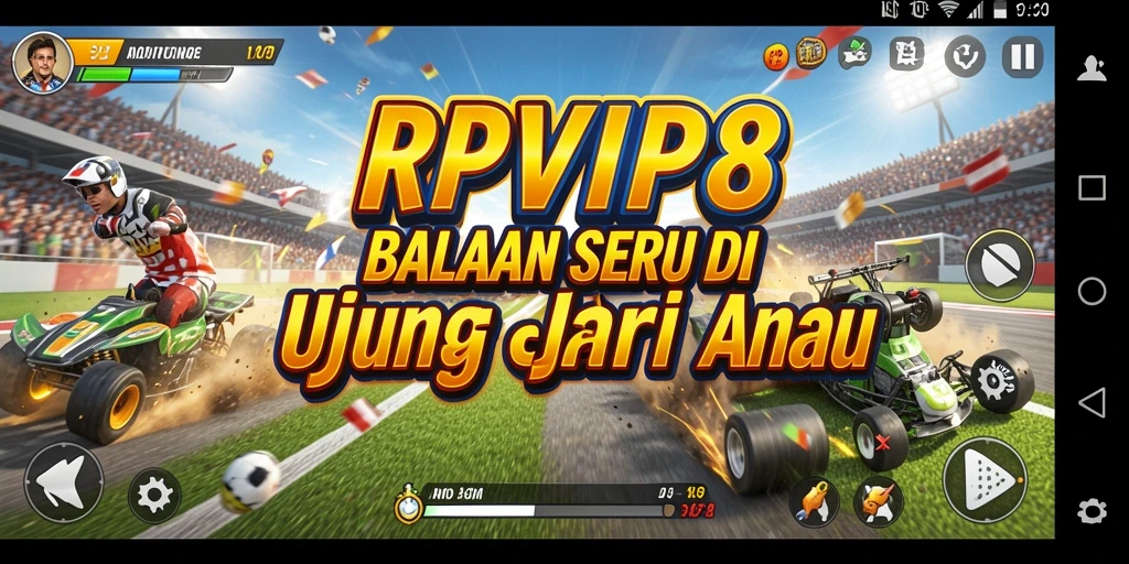 Tampilan gameplay RPVIP8 yang mengasyikkan saat balapan.