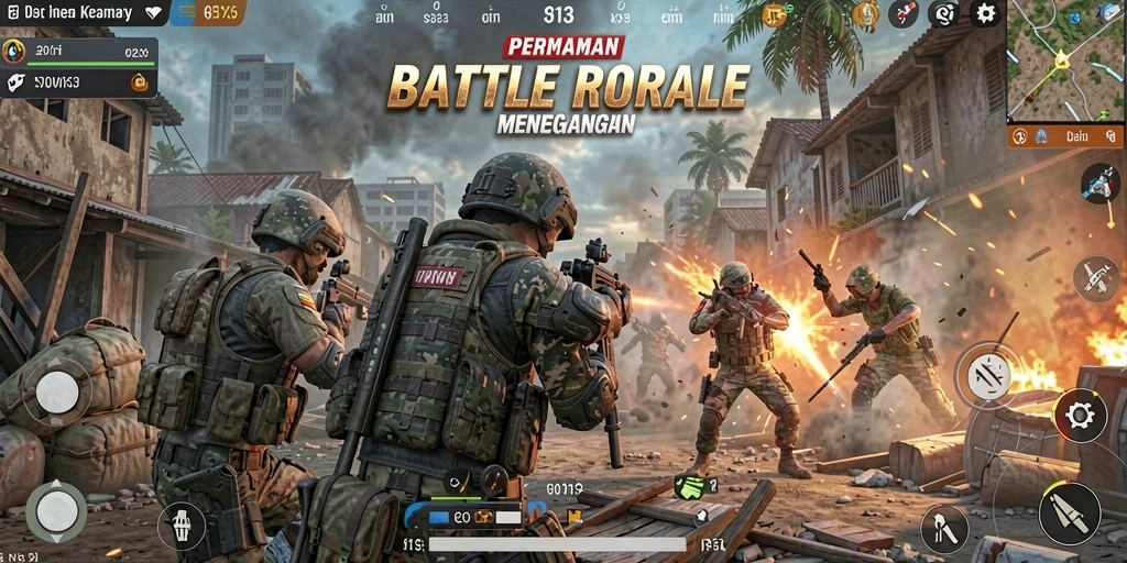 Screenshot gameplay S13 memperlihatkan aksi menegangkan dalam pertempuran Battle Royale.