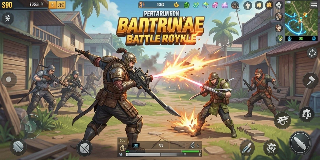 Tampilan gameplay S80 yang penuh aksi dalam mode Battle Royale.