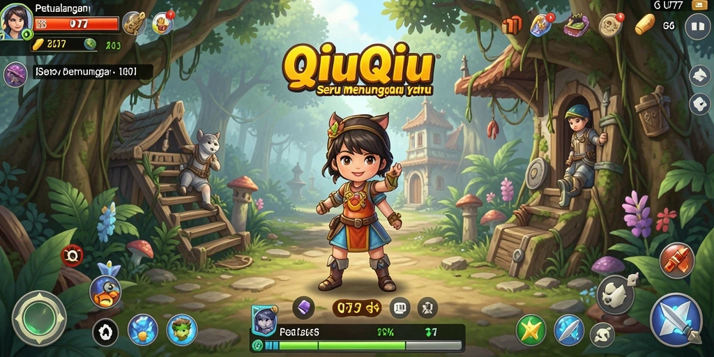 Tampilan screenshot UT77 menampilkan keseruan gameplay QiuQiu.